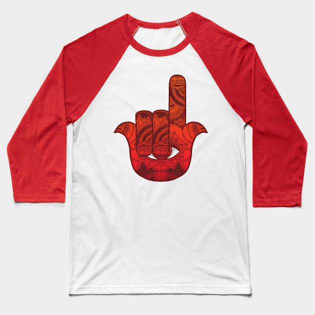 Metal Hamsa Baseball T-Shirt by prawidana